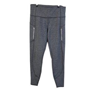 Athleta Rainier Heathered Tight, Grey, Athletic, Womens Large Tall, Gym, Legging